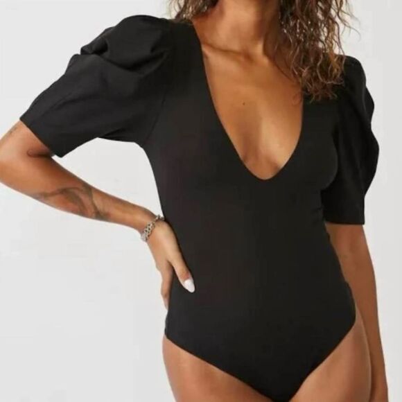 Free People va va voop bodysuit in black - Picture 1 of 8